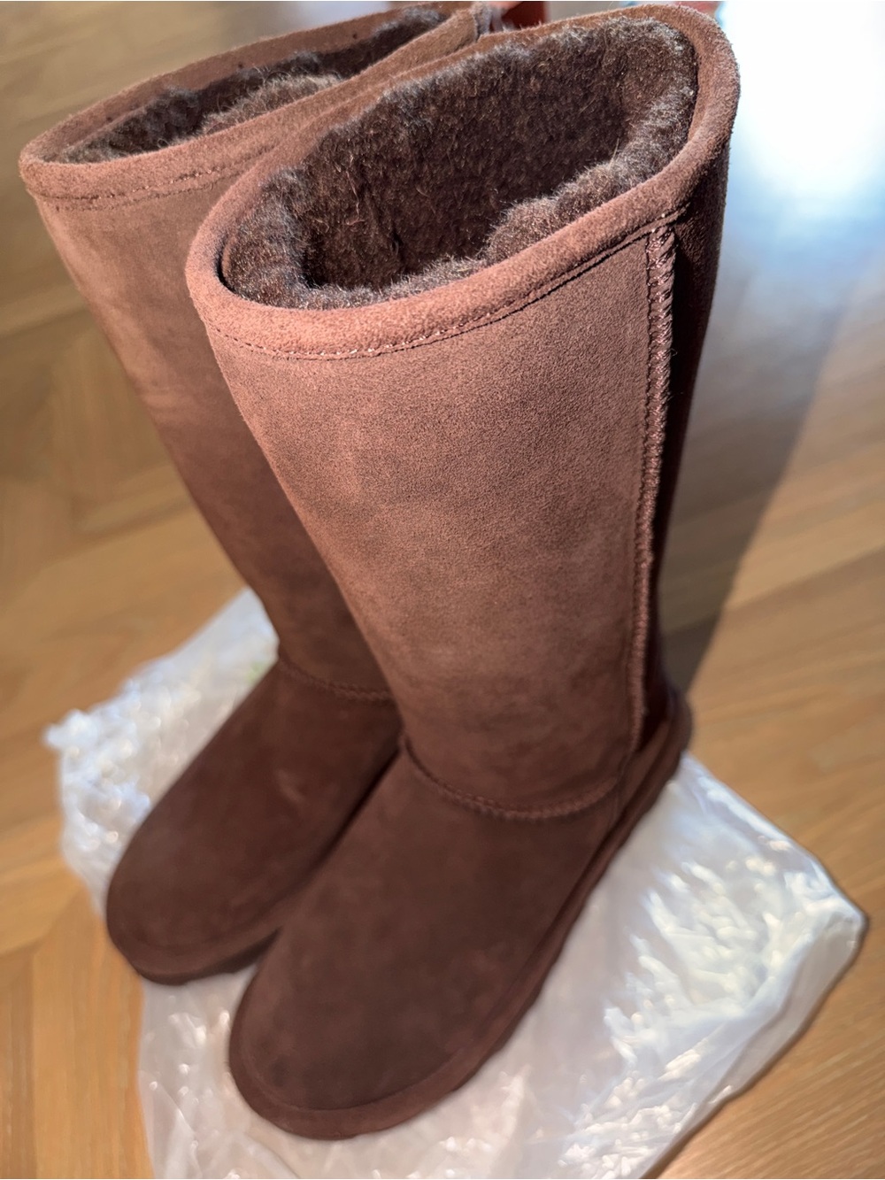 BEARPAW Elle Tall Suede Winter Boots in Chicory Brown